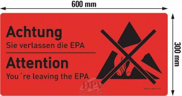 Schild Verlassen der EPA deutsch/englisch