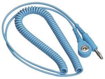Erdungskabel ESD 2,4 m, DK 10 mm / BA + Kroko, hellblau