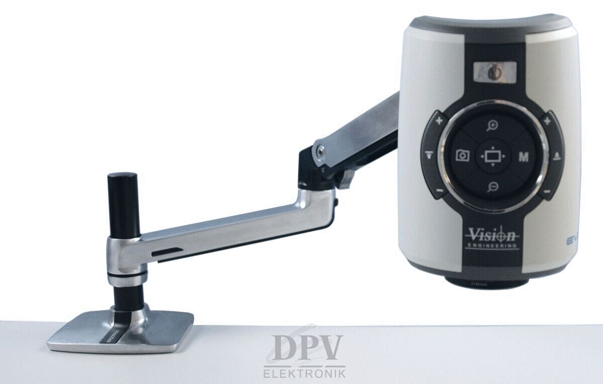 EVO-Cam II Video-Mikroskop (Zoom 30x optisch / 12x digital) mit variablem Gelenkarm