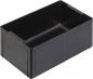 Preview: A rectangular container made of black plastic. It has a smooth interior surface and vertical walls. The corners are rounded, and there are small openings on the sides.