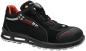 Preview: The shoe is black with red and white accents. It features a sturdy, non-slip sole area and a cushioned insole. There is a quick lacing system at the upper part.