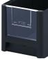 Preview: The image shows a black plastic container with a transparent viewing window on the front. It has a rectangular shape and a sturdy base.