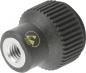 Preview: The image displays a round, black-gray ESD button with a ridged surface. In the center, there is a thread. A yellow symbol with the inscription "ESD" is visible.
