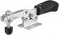 Preview: The image shows a sturdy, silver lever mechanism with a black handle. At one end, there is a round, black attachment, while the other end has a mounting.
