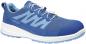 Preview: The shoe is a light, blue athletic shoe with a breathable upper. It has a cushioned sole and practical laces. The toe cap is reinforced.