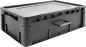Preview: It is a rectangular, black plastic box with a flat, tightly sealing lid. There are handles on the side for carrying. The box appears stable and robust.