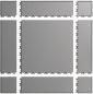 Preview: The image displays an arrangement of gray tiles in various sizes. The tiles feature interlocking edges and are symmetrically arranged, with a larger tile in the center.