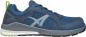 Preview: Der Schuh ist ein sportlicher Sneaker in Dunkelblau mit grauen und grünen Akzenten. Er hat ein atmungsaktives Obermaterial und eine rutschfeste Sohle für Komfort und Halt.
