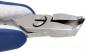 Preview: The image shows a pair of pliers with sharp, curved blades and a blue handle. It is used for cutting or gripping materials. The surface is shiny and metallic.