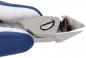 Preview: The image shows a nail or craft pliers made of shiny metal. The handle is blue and covered with white plastic. The blades are sharp and pointed, ideal for cutting.