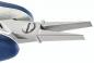 Preview: The image shows a pair of pliers with pointed, narrow jaws, whose needle tips are well suited for precise work. Handle in blue, metallic head.