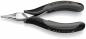 Preview: The image shows a flat, pointed pliers with non-slip, black handles. The handle has an ergonomic shape for better grip. It is made of shiny metal.
