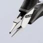 Preview: The image displays a side cutter pliers with a shiny, sharp cutting edge. The handle is black and ergonomically designed, perfect for precise tasks.