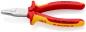 Preview: Das Bild zeigt eine rote Zange mit gelben Gummigriffen. Die Zange hat eine glänzende, metallische Spitze, die scharf und flach ist. Der Herstellername ?Knipex? ist auf dem Griff eingeprägt.