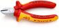 Preview: The image shows a high-quality pair of pliers with red and yellow handles. The pliers have a flat, silver cutting edge and are insulated for electrical work (1000 V).