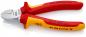 Preview: The image shows a pair of pliers with red and yellow handles. The pliers have a sharp, light blade and are designed for precise cutting. The handle reads "KNIPEX".