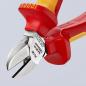 Preview: The image shows a red and yellow pliers with sharp, metallic cutting surfaces. The handles are ergonomically shaped and provide a good grip.