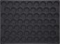 Preview: The image displays a flexible baking sheet with 48 circular indentations in a regular pattern. The surface is dark and smooth. Each indentation appears to be of equal size.