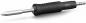 Preview: The image shows a screwdriver with a black, rubberized handle and a silver, pointed blade. The handle has a grooved surface for better grip.