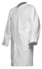 Preview: The image shows a white coat with long sleeves. It has a simple cut and a round collar without buttons, ideal for medical or hygienic purposes.