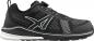 Preview: The shoe is a sporty sneaker in black with breathable mesh upper. It has a bright, textured-looking sole and a quick-lacing system.