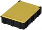 Preview: The image displays a rectangular box with a black body and a yellow lid. The top is smooth, while the sides are textured, conveying a sturdy appearance.