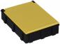 Preview: The image shows a rectangular, bulletproof box. It has a black base and a flat, yellow lid. The edges are clearly defined, and the surface is smooth.