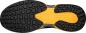 Preview: The image shows the sole of a sports shoe. It is predominantly black with an orange middle zone. The surface has a textured pattern of small, round protrusions.