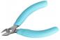 Preview: The image shows a pair of pliers with blue, non-slip grips and a metallic, pointed cutting edge. The pliers are designed for precise tasks.