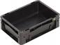 Preview: It is a black, rectangular plastic box. It has high walls and an open top. The edges are rounded, and the surface is smooth.