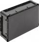 Preview: The image shows a rectangular, black plastic container. It has rough edges and a flat top, which may have a transparent lid.