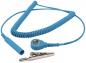 Preview: The image shows a blue, spiral cable with a round connector and an alligator clip. It is flexible and has a smooth, matte surface.