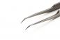 Preview: The image shows a silver tweezer with sharp, fine tips. It is slender and has a smooth surface, ideal for gripping small objects. The background is white.
