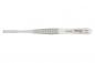 Preview: The image shows a long, slender pair of tweezers made from shiny metal with a broad, flat tip. It has a ridged surface for better grip and bears the inscription "Weller Swiss Made".