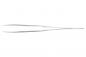Preview: The image shows a long, slender, metallic tweezer. It has two pointed ends and tapers towards the middle, ideal for grasping small objects.