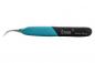 Preview: The image shows a tool with a curved, narrow stainless steel head and an ergonomic handle. The handle is partly blue and partly gray with the inscription "Erem Swiss Made".