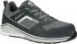 Preview: The shoe is a gray sneaker with a mix of fabric and suede. It features a sturdy sole with a grippy tread and is equipped with laces.