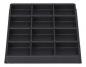 Preview: The image shows a black baking tray with 15 rectangular compartments. It has a flat rim and the compartments are evenly arranged, ideal for muffins or snacks.