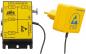 Preview: Das Bild zeigt eine gelbe Erdungsbox mit mehreren Anschlüssen und einem Stecker. Auf der Box sind technische Symbole und Beschriftungen. Der Stecker hat ein ESD-Symbol. Alles hat eine technische Funktion.