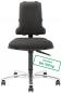 Preview: The image shows a black office chair with a high back and a wide seat. The chair is mounted on a chrome base with five casters. A label indicates a load capacity of up to 160 kg.