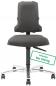 Preview: The image shows a swivel office chair with a gray upholstered seat and a high backrest. It stands on a silver base with five casters. The maximum load capacity is 160 kg.