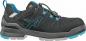 Preview: Der Schuh ist schnürsenkellos und hat ein modernes, sportliches Design. Er ist überwiegend schwarz mit blauen Akzenten und einer griffigen, hellgrauen Sohle. Ideal für aktive Freizeit.