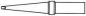 Preview: The image shows a graphically depicted pen. It has a pointed, shaped tip and a round grip with a narrow section in the middle. The pen is simple and schematic.