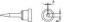 Preview: The image displays a technical sketch of a pen. On the left is the side view with a pointed end and a cylindrical base. On the right is the top view with a circular shape.