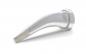 Preview: The image displays a metallic piping nozzle with a slightly curved end. The surface is smooth and shiny, and the nozzle features a wide, stable base.