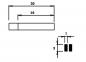 Preview: The image shows a schematic representation of a rectangle. The width is 20 units, the height 16 units. Below the rectangle, there are two black rectangular shapes and dimension lines with values 1 and 3 displayed.
