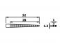 Preview: The image shows a technical drawing of an object. It has a length of 32 mm and a width of 28 mm. At one end, it narrows with marked dimensions of 1 mm and 1.2 mm.