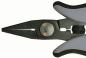 Preview: The image shows a pair of pliers with pointed, metallic jaws. The handle is ergonomically designed with a white and black rubber surface, ideal for gripping and cutting.