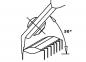 Preview: The image shows a schematic representation of tweezers pointing at an object at a 50-degree angle. The object has several parallel lines arranged on it.