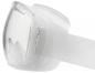 Preview: The image shows a transparent swimming goggle with a wide, white headband. The lenses are clear, and the shape is oval, ideal for protecting the eyes in the water.